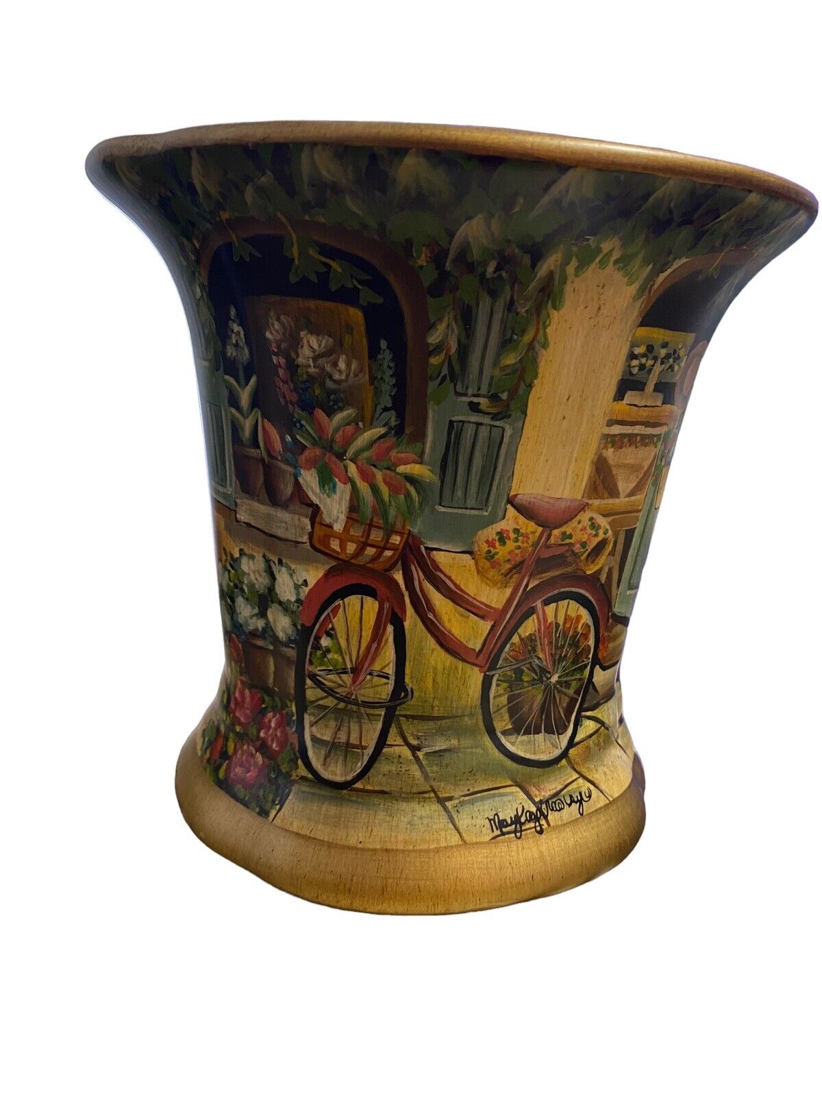 Tam San Designs Planter Vase Container Hand-painted Vintage Cornelius