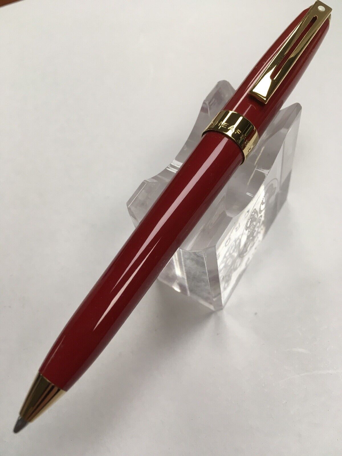 Sheaffer Prelude Signature Red Lacquer with Gold Trim Ballpoint Pen