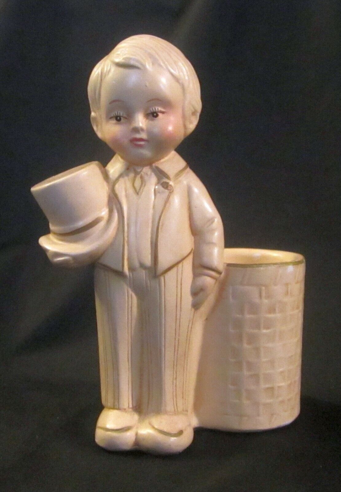 Coventry Ware Boy in Formal Attire Top Hat Vintage Plaster Chalkware
