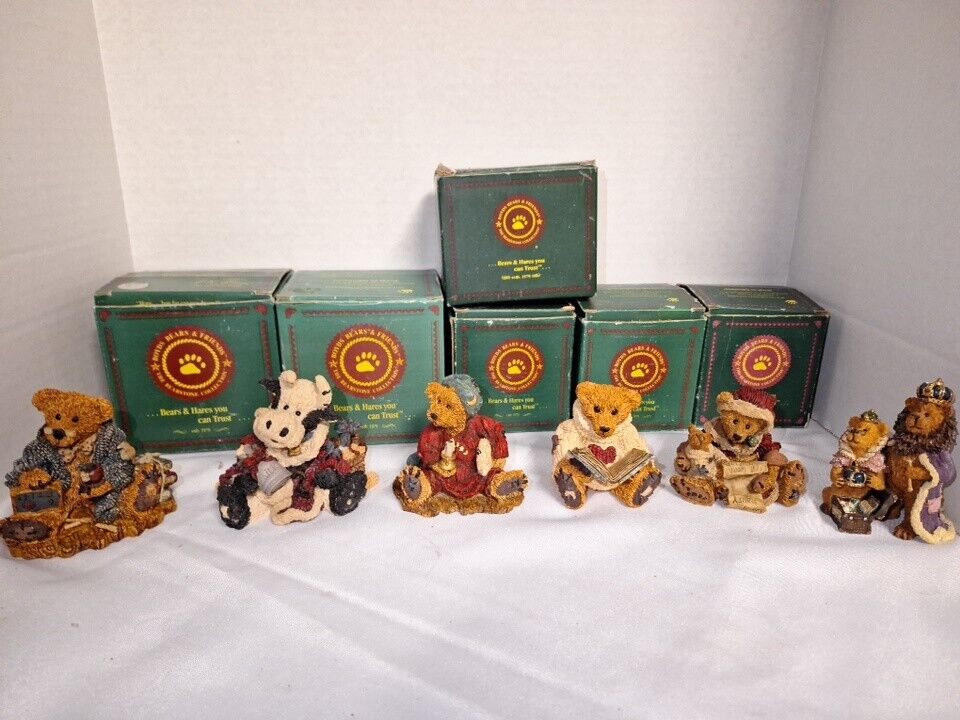 Lot of 6 Boyds Bears And Friends Resin Figurines Bearstone Collection 
