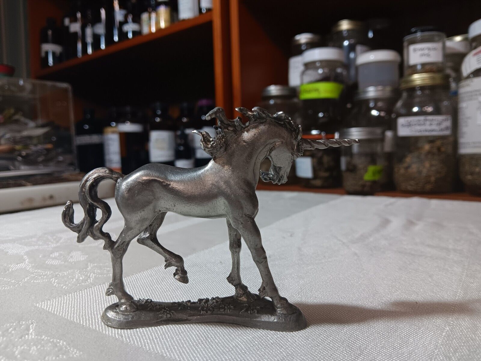 Vintage Pewter Unicorn Statue - LADY UNICORN