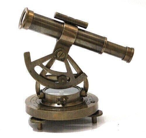 Vintage Brass Transit &Alidade Telescope Compass Survey Instrument Theodolite