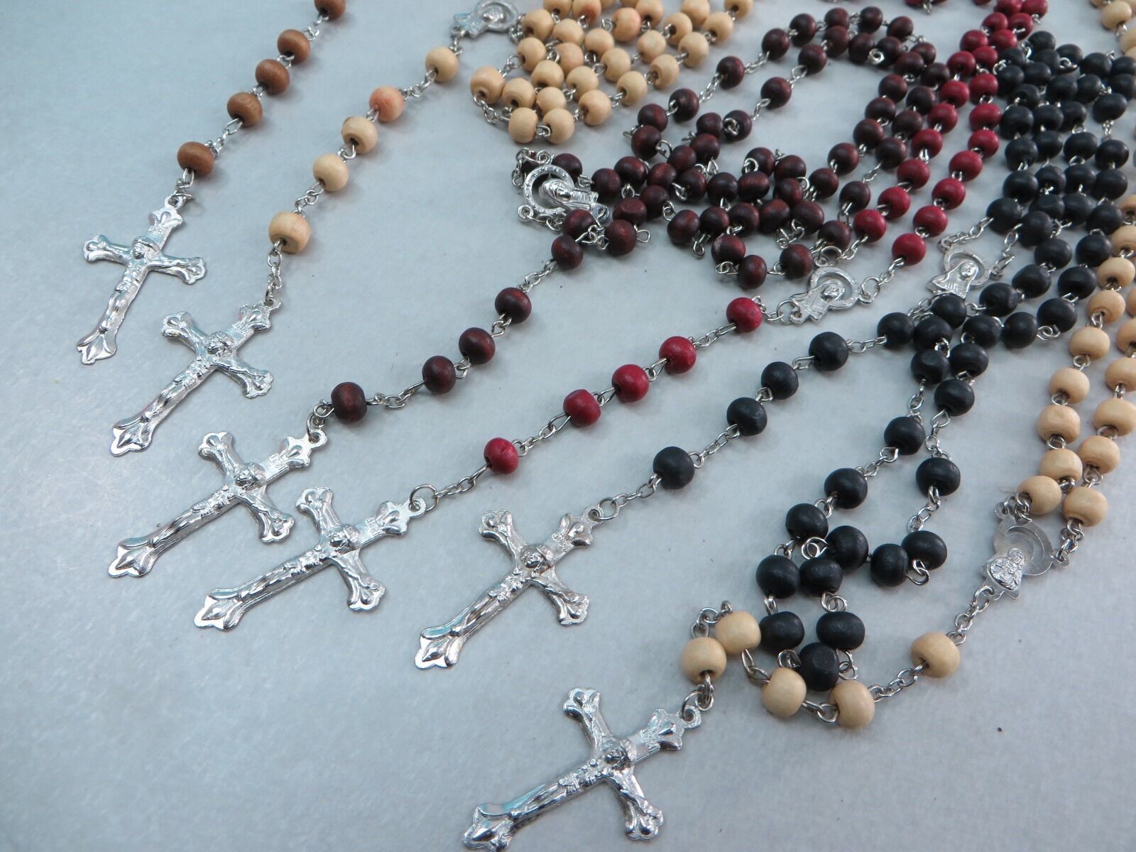 10pcs bulk lot Rosary Necklace Cross Jesus Crucifix Catholic Christian