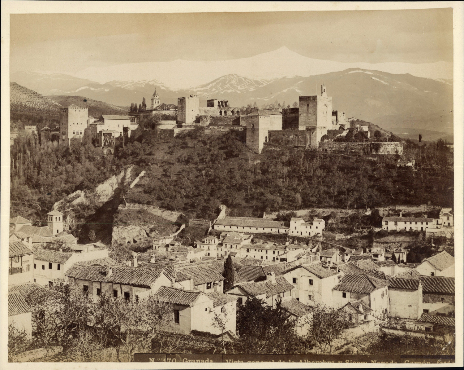 Spain, Granada, View of the Alhambra, ca.1880, vintage albumin print Tirag