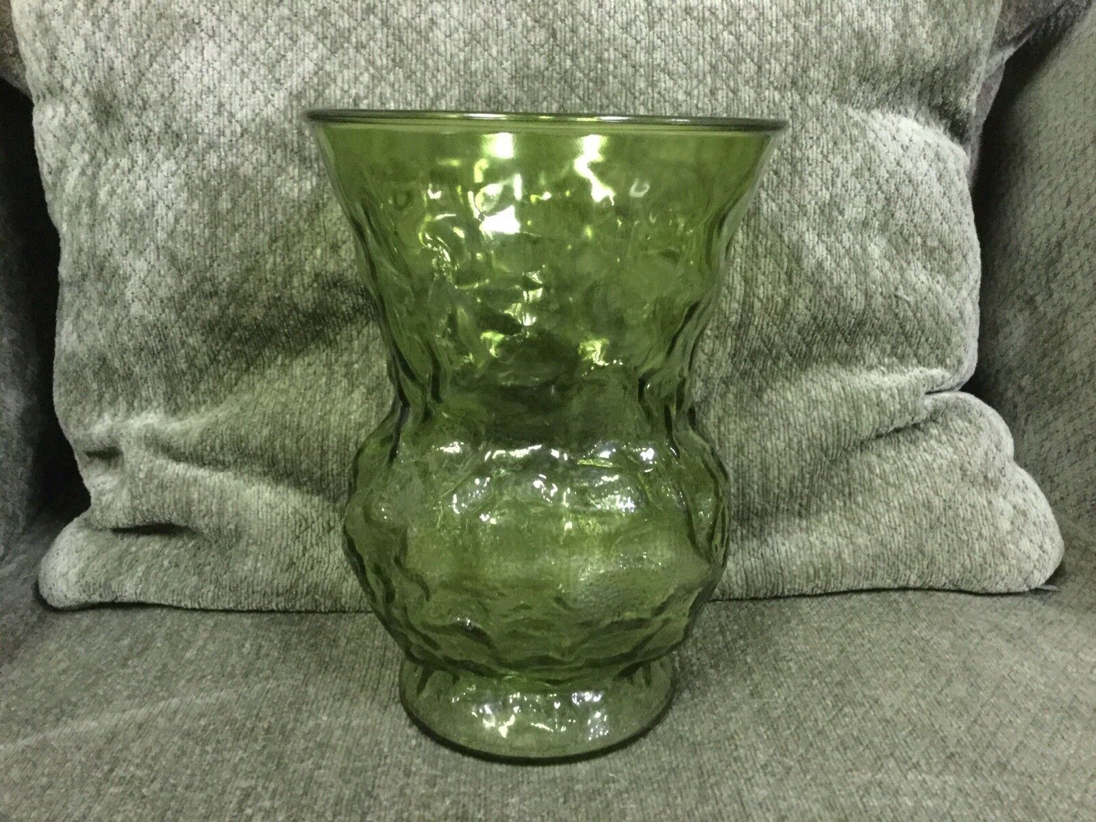 Antique Glass Vase Green Beautiful Estate Piece