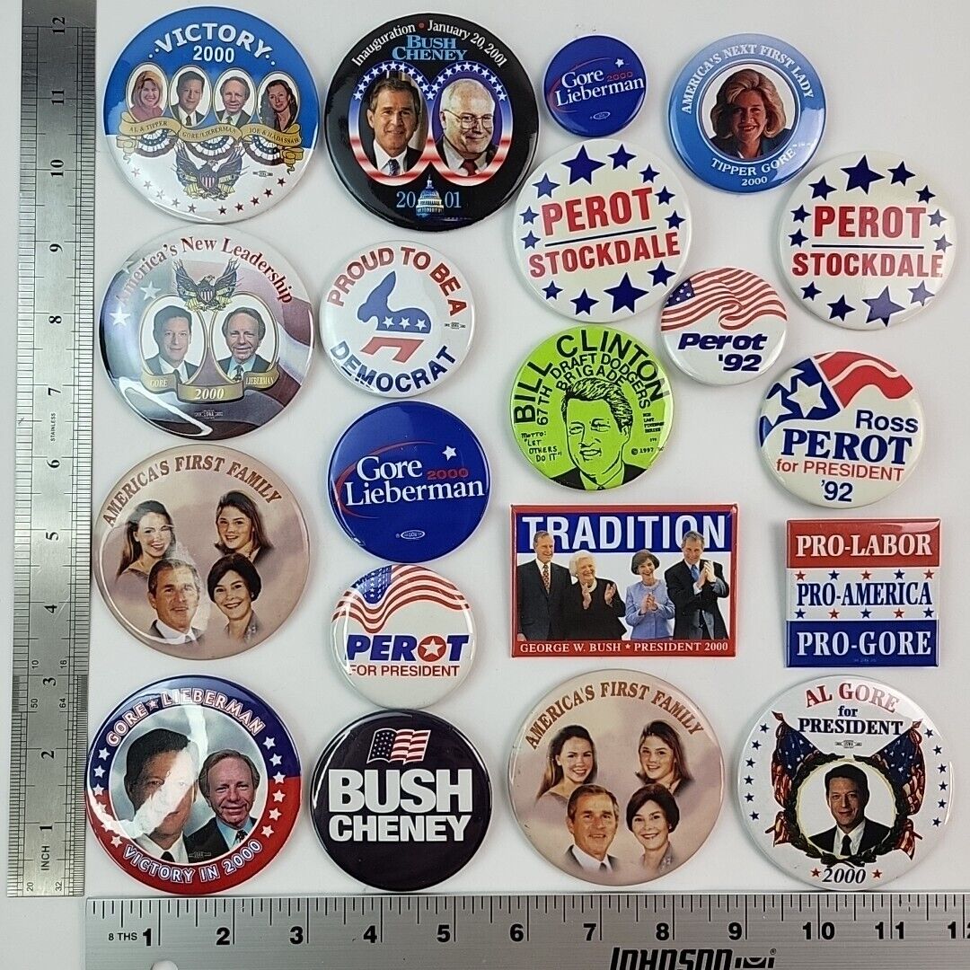 Lot of 20 Political Pinback Buttons