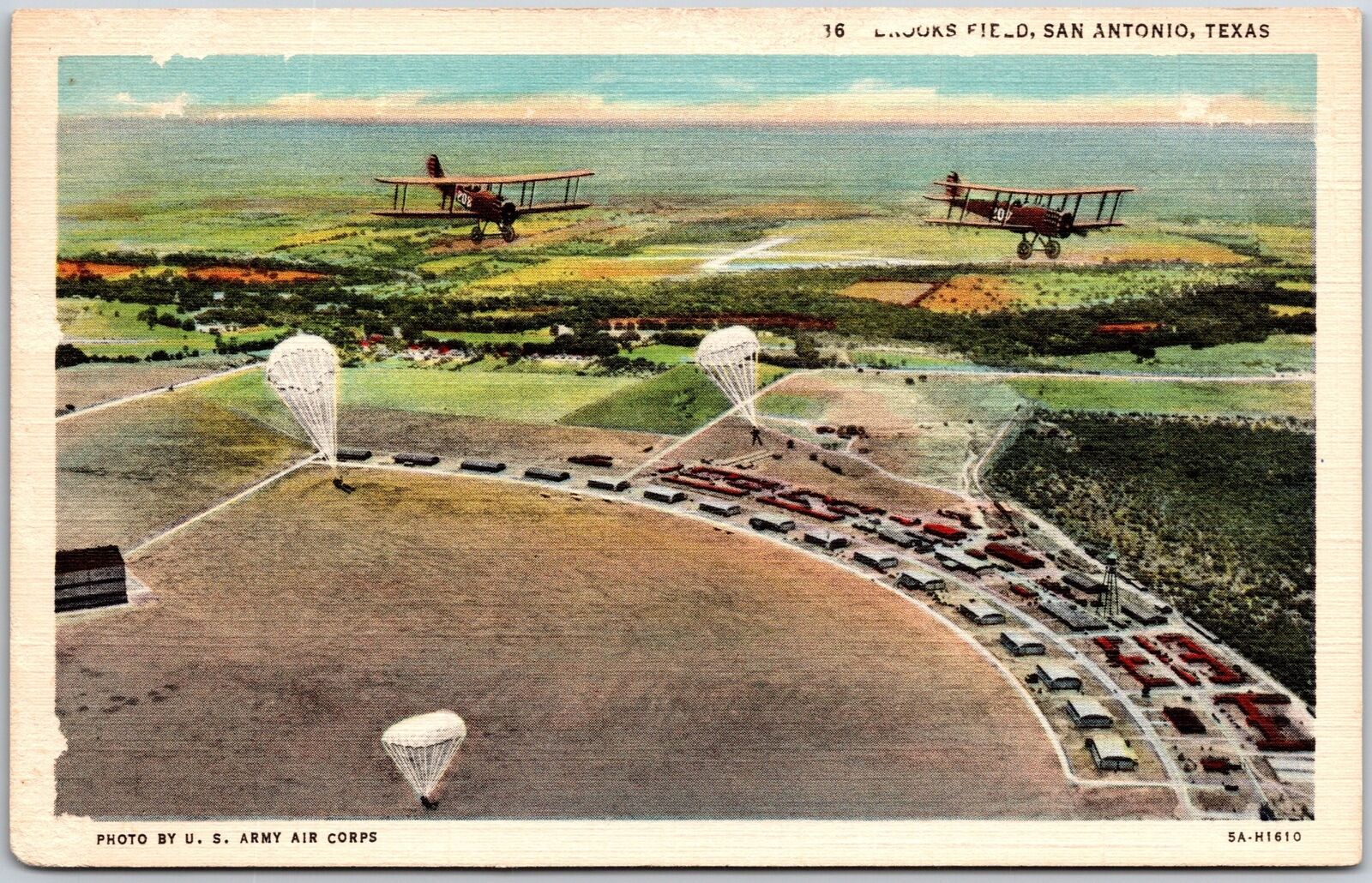 Brookfield San Antonio Texas Military Government Flying School Training Postcard