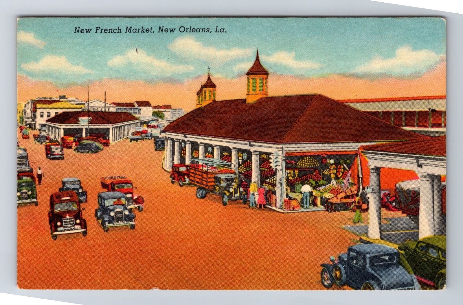 New Orleans LA- Louisiana, New French Market, Antique, Vintage Postcard