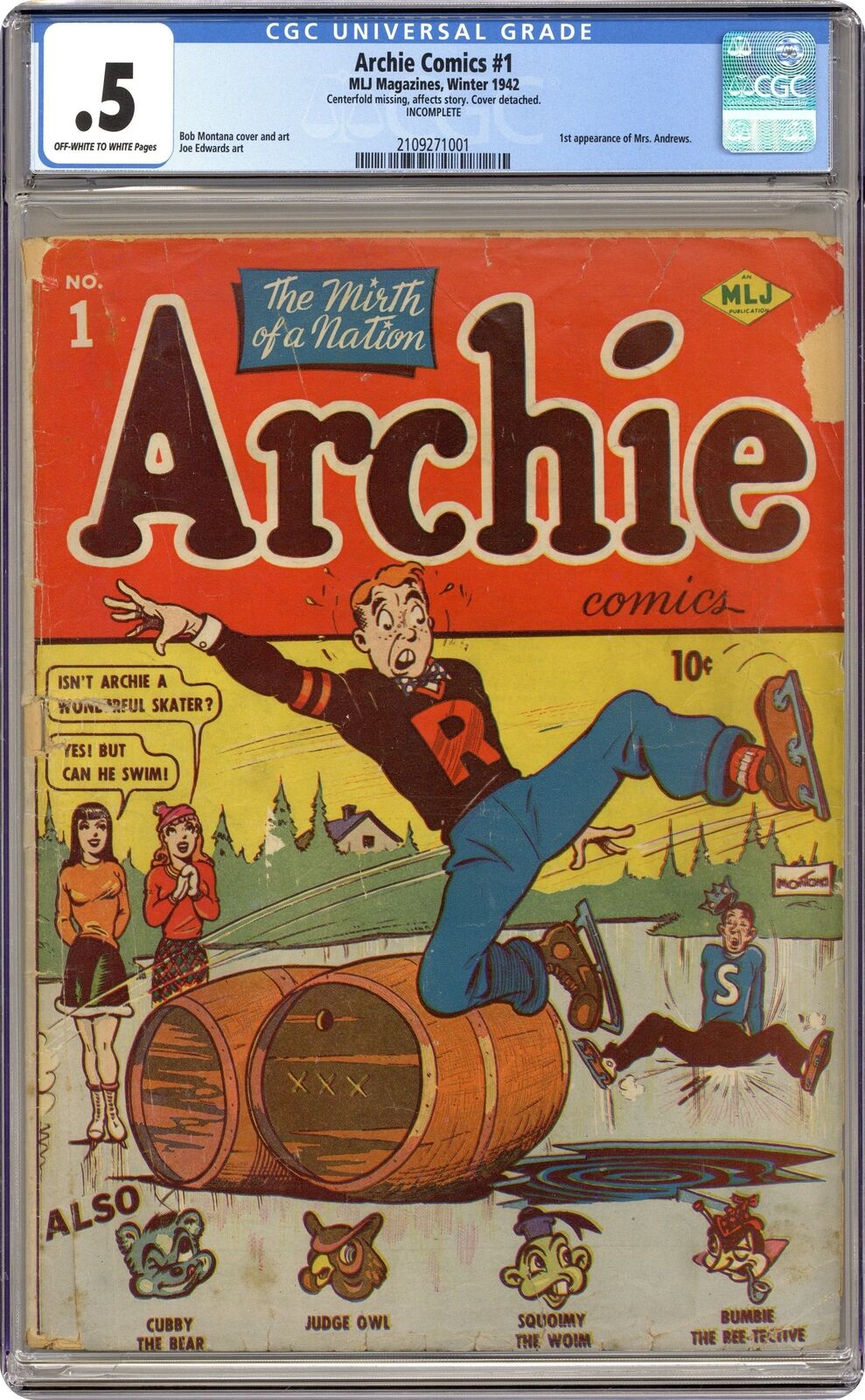 Archie #1 CGC 0.5 1943 2109271001