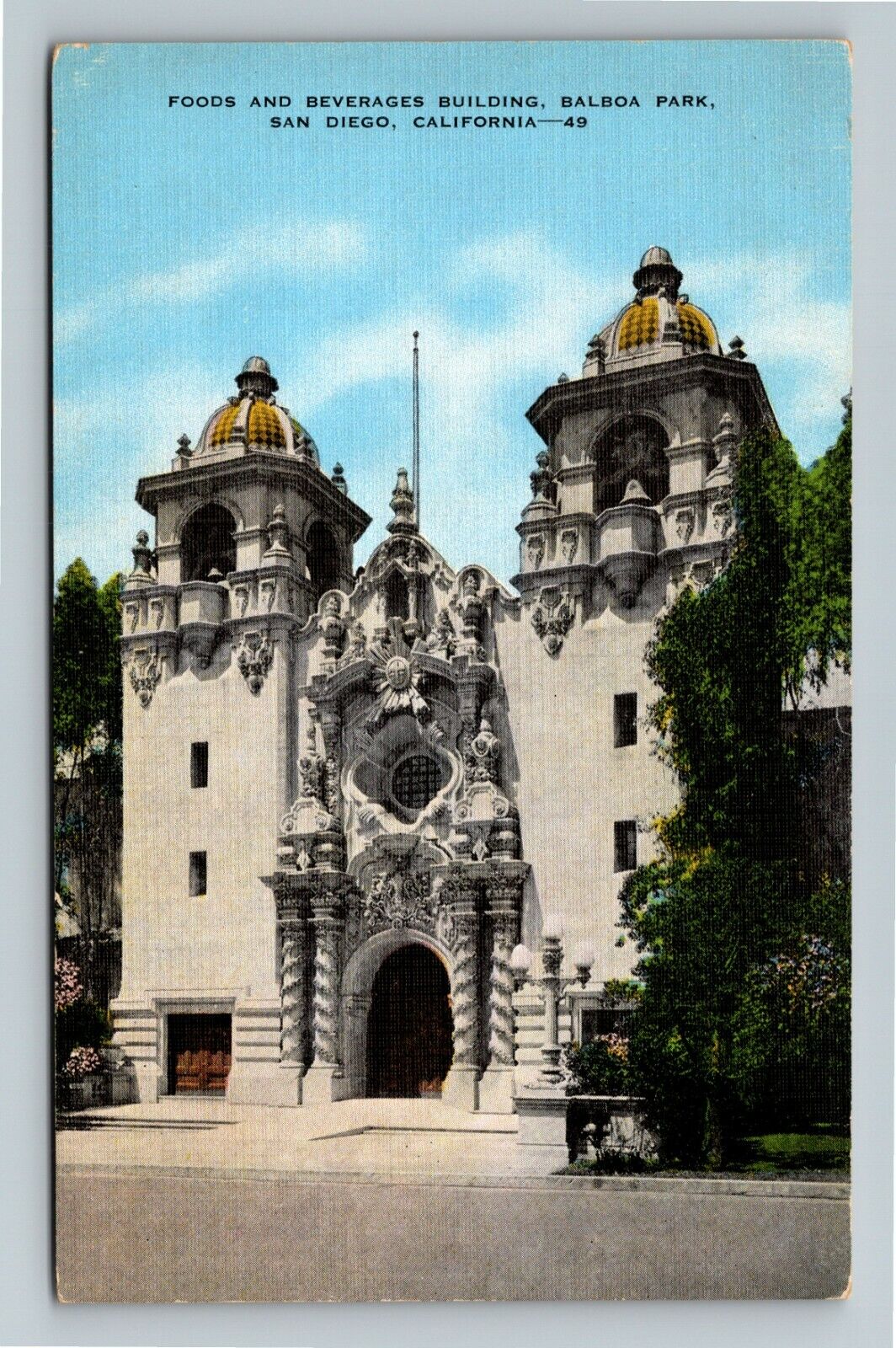 San Diego CA-California Balboa Park,Building Spanish Renaissance Old Postcard