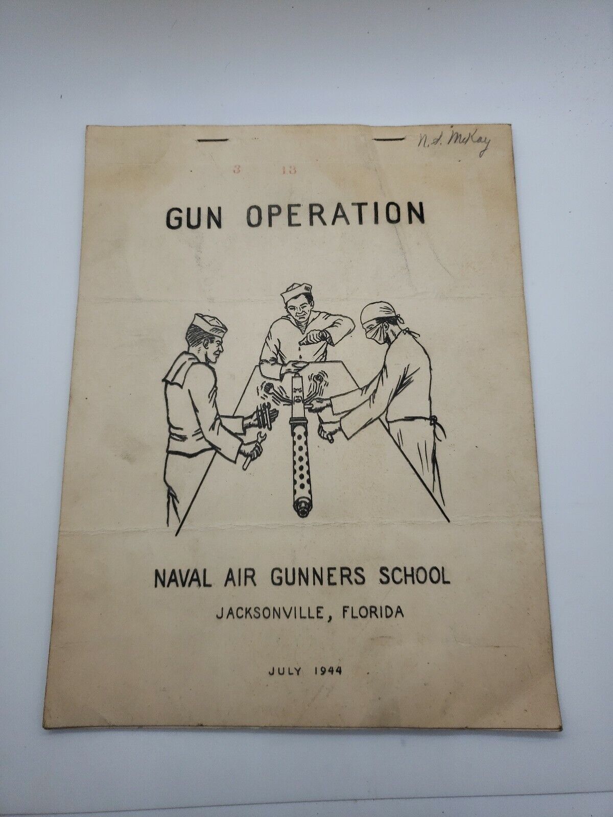 Original 1944 Navy Gun Operation rebus guide Jacksonville Air Gunners School