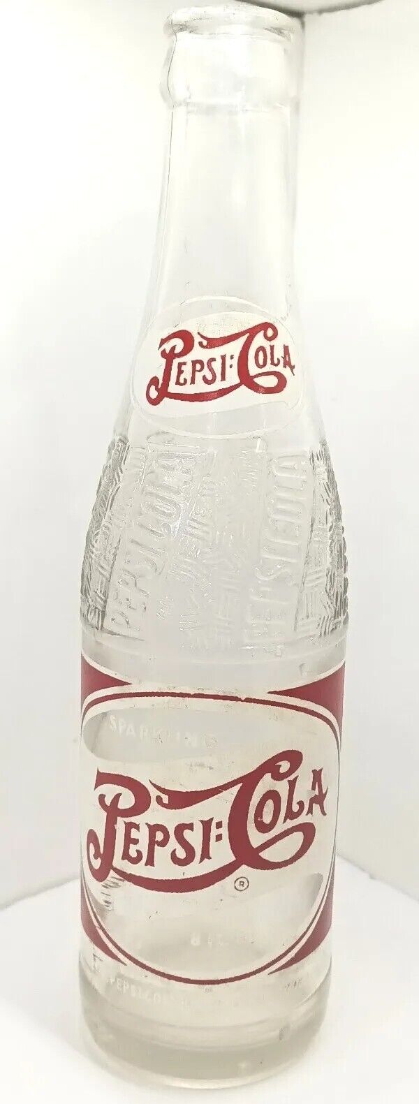 Vintage Pepsi-Cola Double-Dot 8oz Soda Bottle Embossed Lubbock, TX 1940-50s RARE