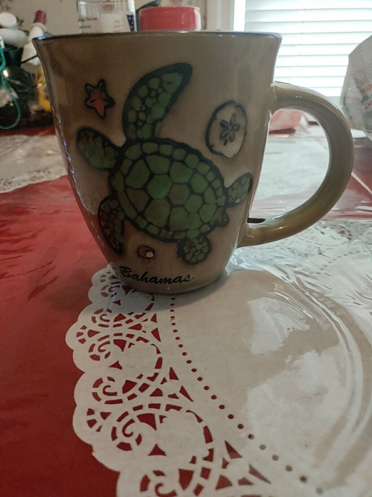 Agiftcorp BAhamas Sea Turtle Tan Brown Ceramic Coffee Tea Cup Mug  