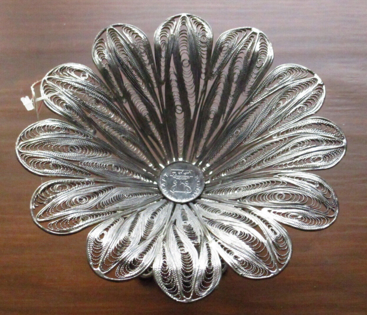Ronac Handicraft Persia Iran Filigree Silver Plate Pedestal Bowl NEW with Tag
