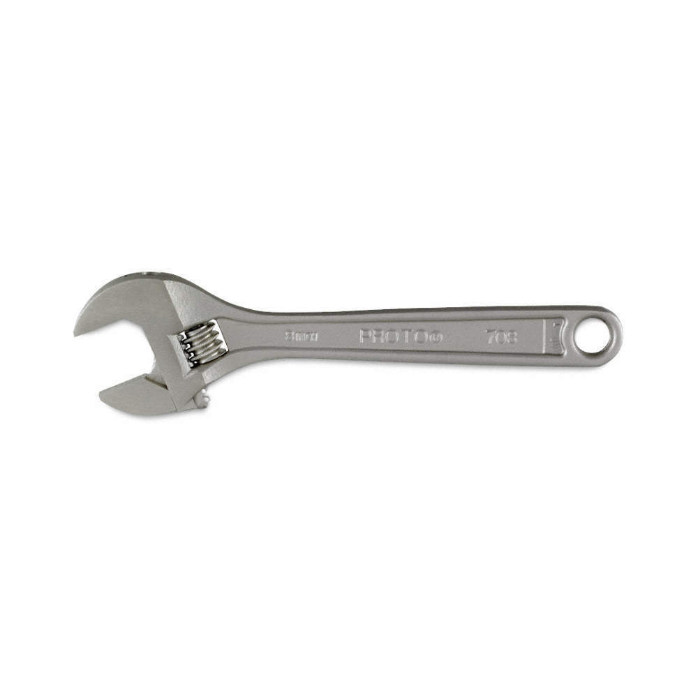 PROTO J708LA Adjustable Wrench,Ergonomic,Satin Chrome