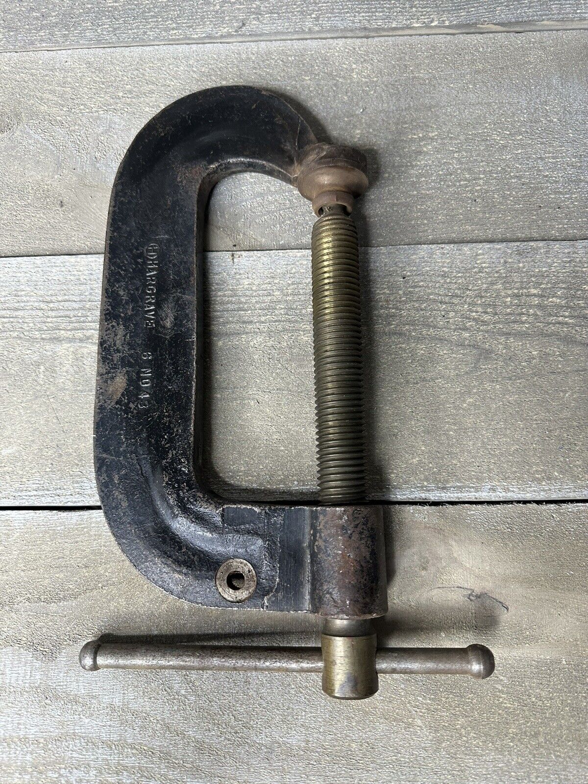 Hargrave 6\'\' No. 43 Brass C-Clamp Cincinnati Tool Co USA Vintage