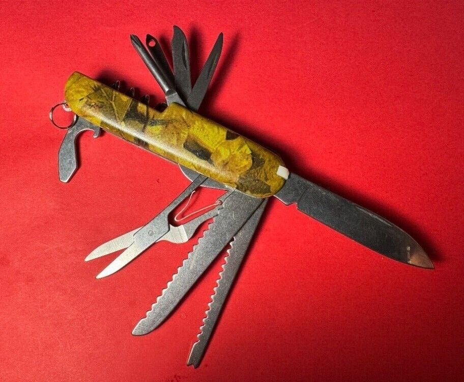Swiss / Navy Style Pocket Knife Multi Tool Camo Color