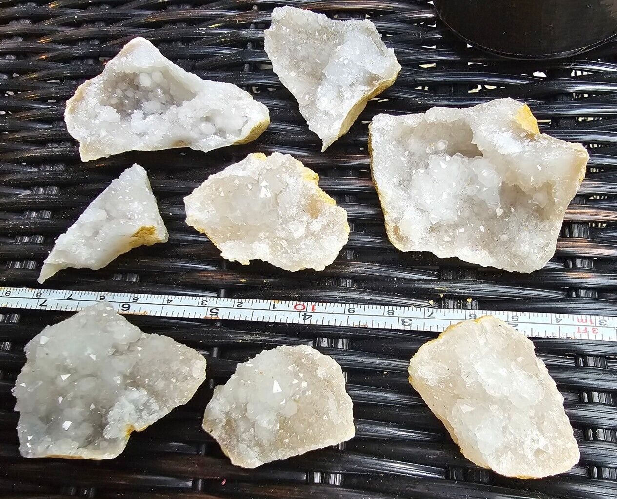 Lot Of 8 Beautiful Sparkling Druzy Crystal Geode Specimen 