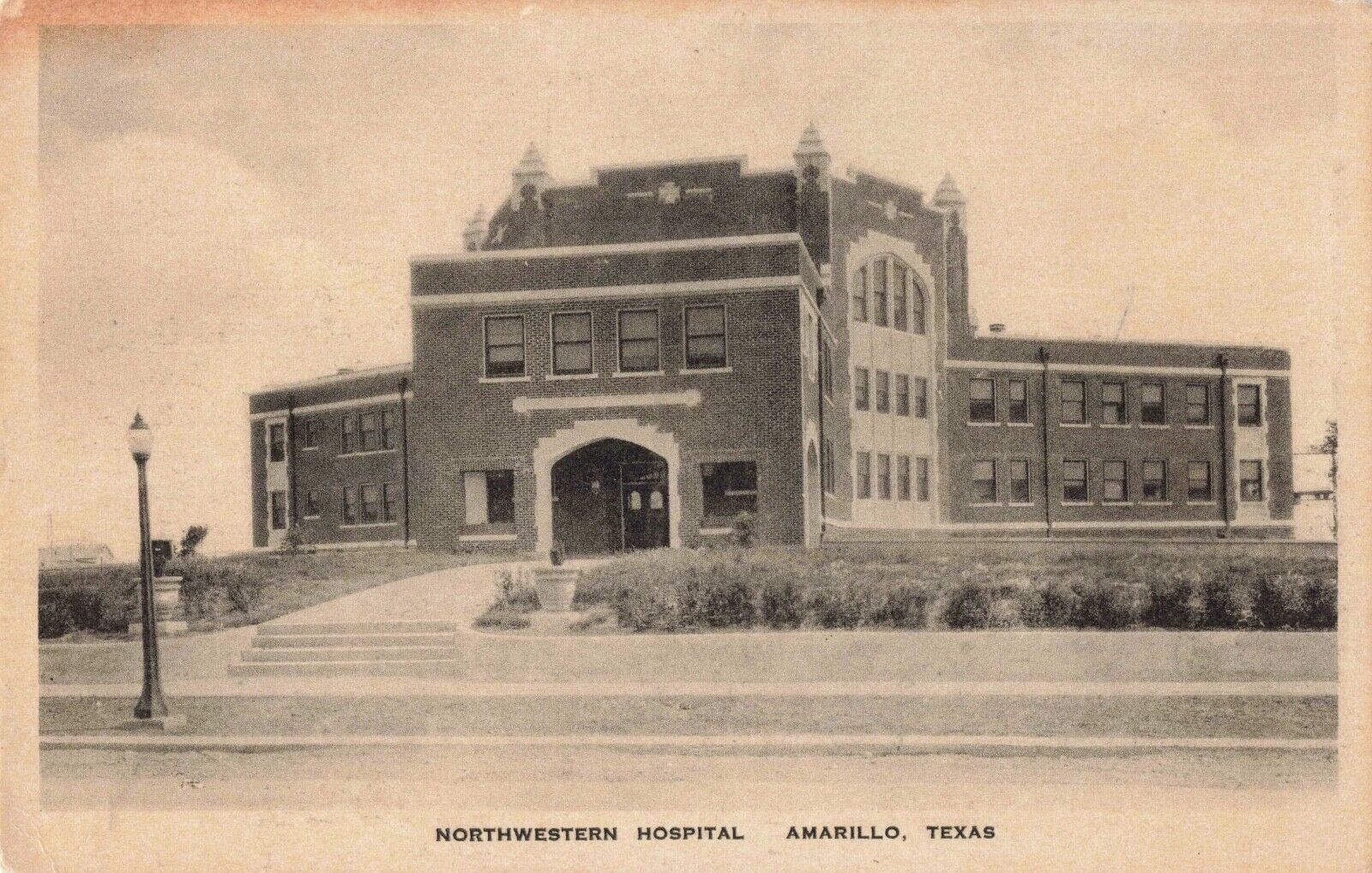 Northwestern Hospital Amarillo Texas TX Albertype Co. c1920s Postcard