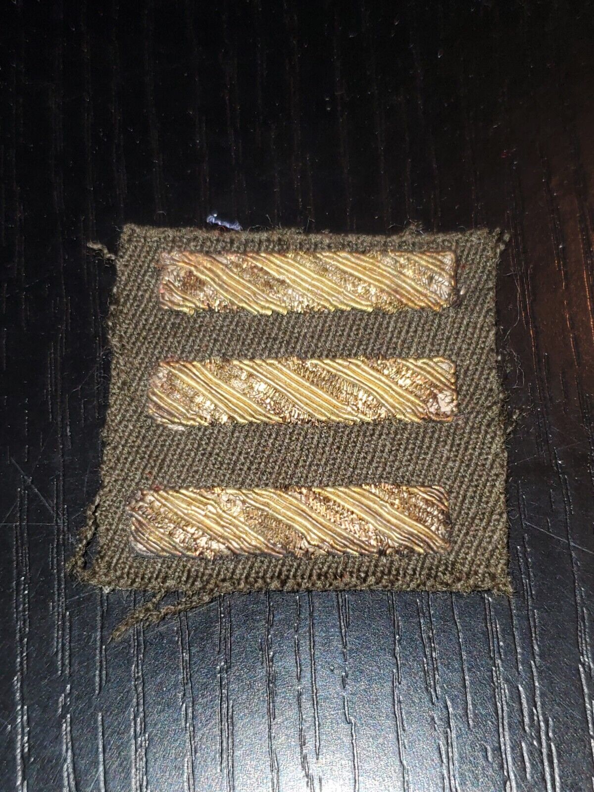 WWII Army Three Toned Bullion Hash Marks Patch Nicely Done L@@K