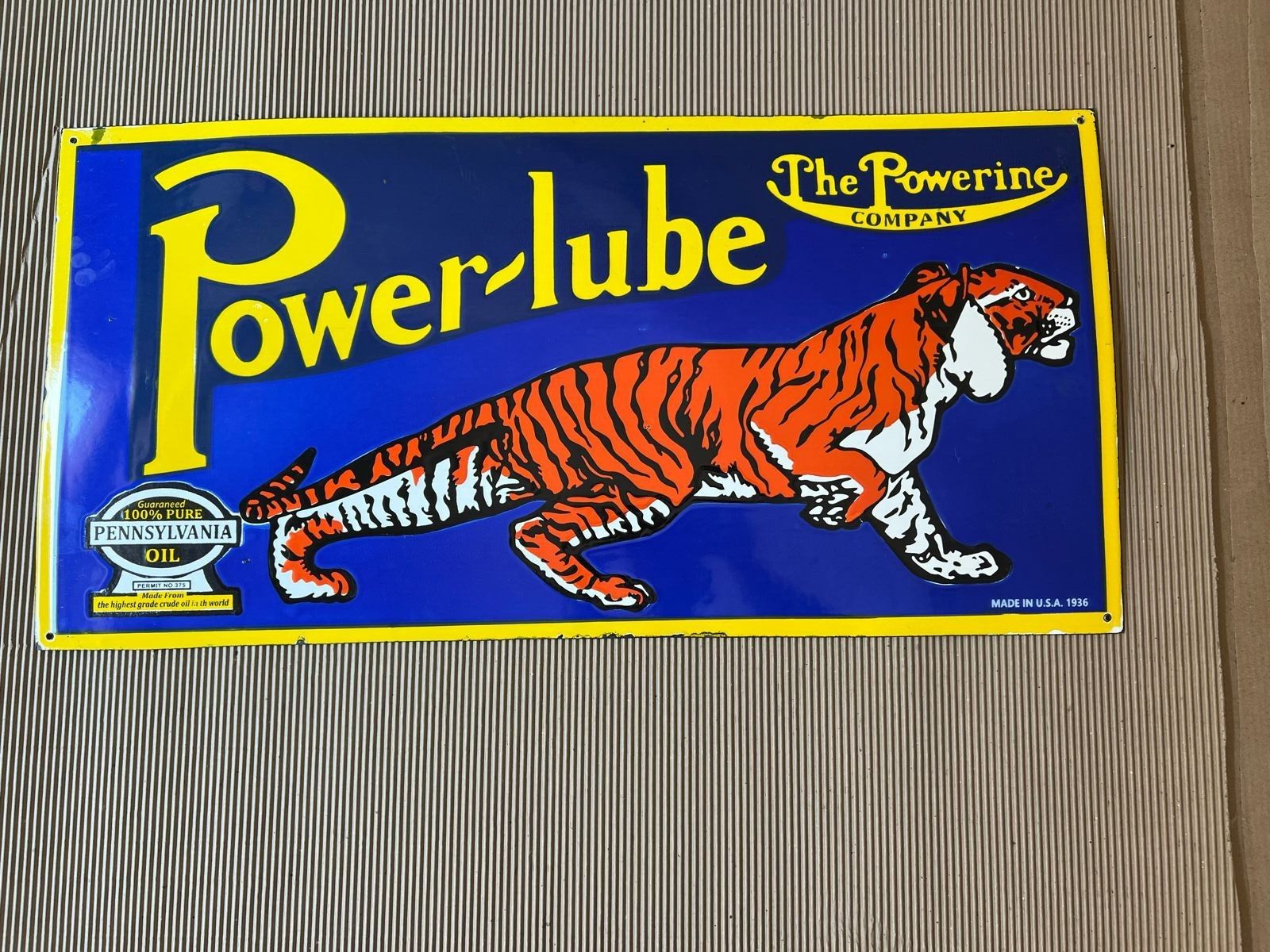 PORCELAIN POWER-LUBE ENAMEL SIGN 60X24 INCHES SSP