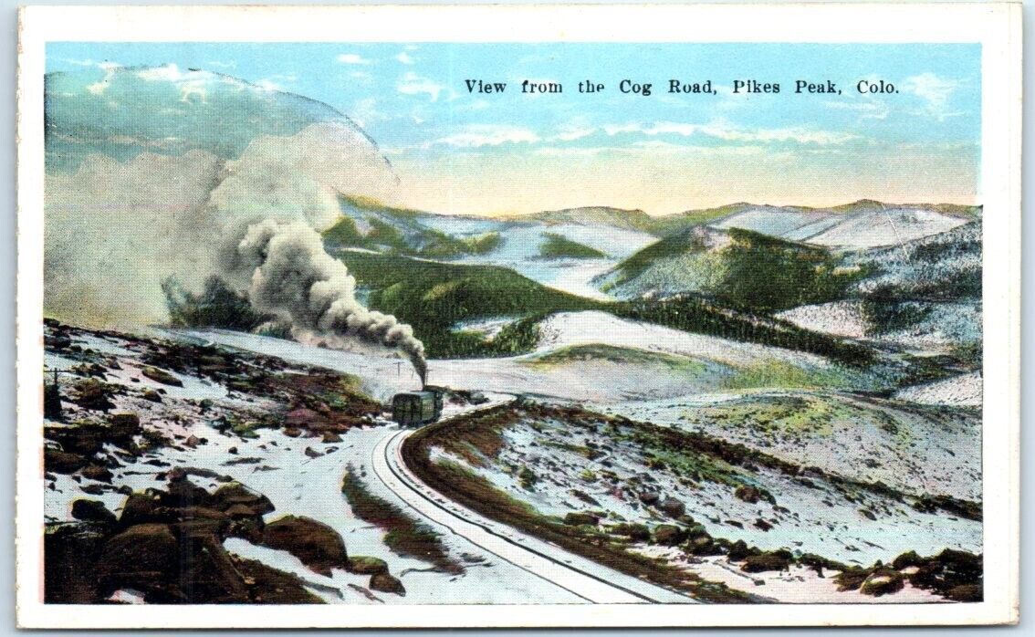 Postcard - View from the Cog Road, Pikes Peak, Colorado, USA