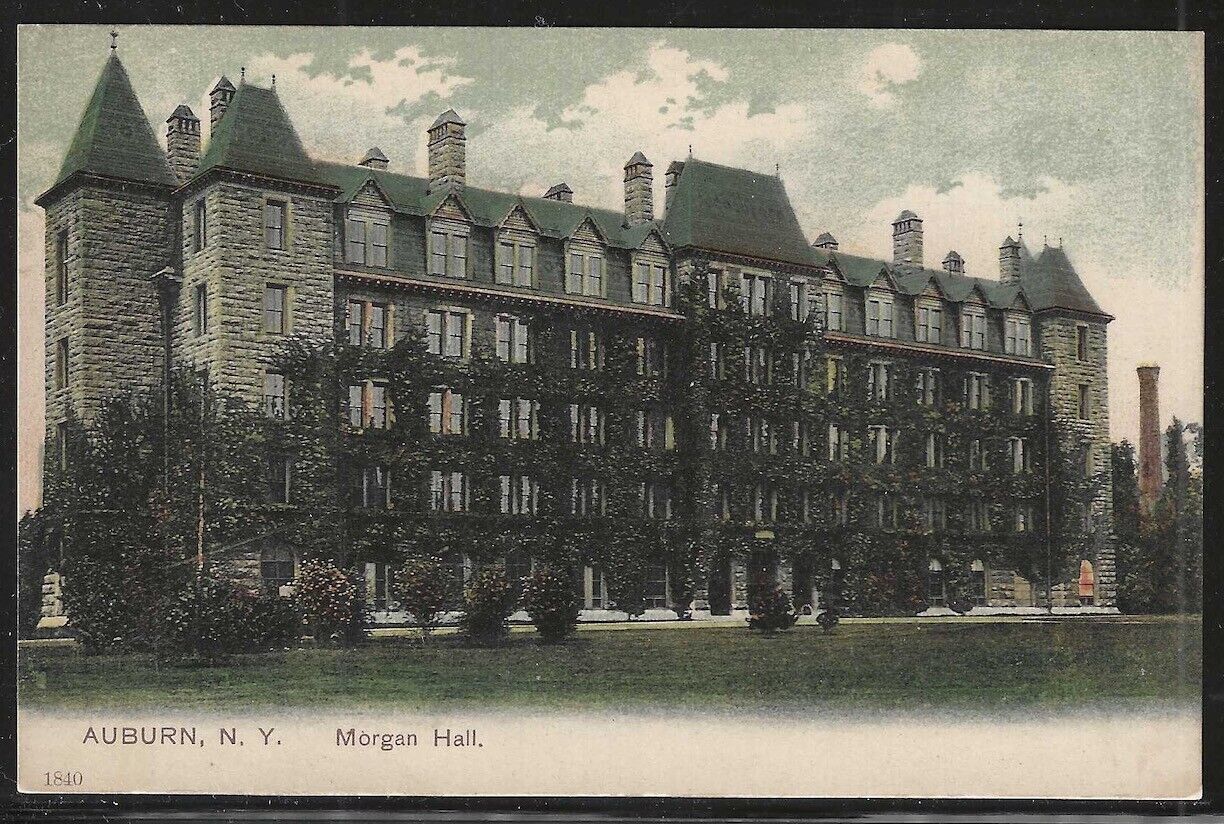 Morgan Hall, Auburn, New York, Very Early Postcard, Unused