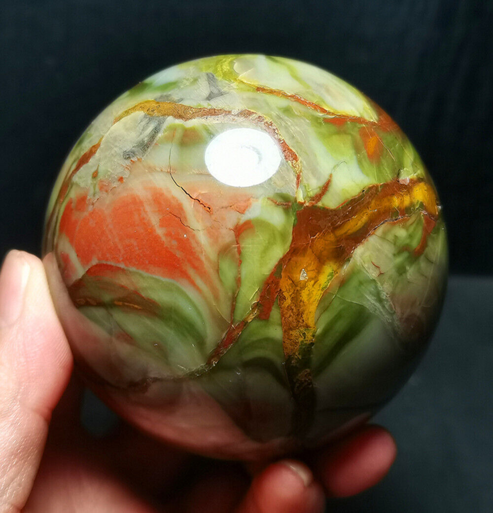 TOP 670G Natural Polished Colorful Agate Crystal Sphere Ball Healing BWD1030