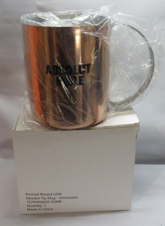 Absolut Mule Vodka Oversized Copper Plated Tip Mug Ice Bucket New