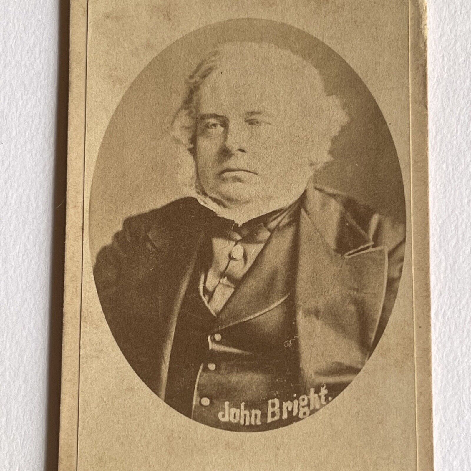 Antique CDV Photograph ID John Bright Quaker British UK Statesman Great Orator