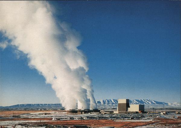 Hanford,WA Washington Public Power Supply Plant 2 Benton County Chrome Postcard