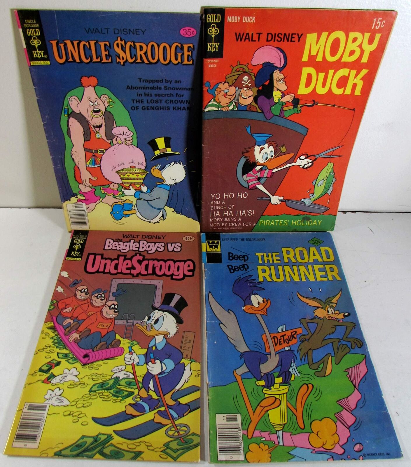 Walt Disney Lot 4 #Uncle Scrooge 84,Moby 5,Beagle 9,Runner 68 Whitman \'77 Comics