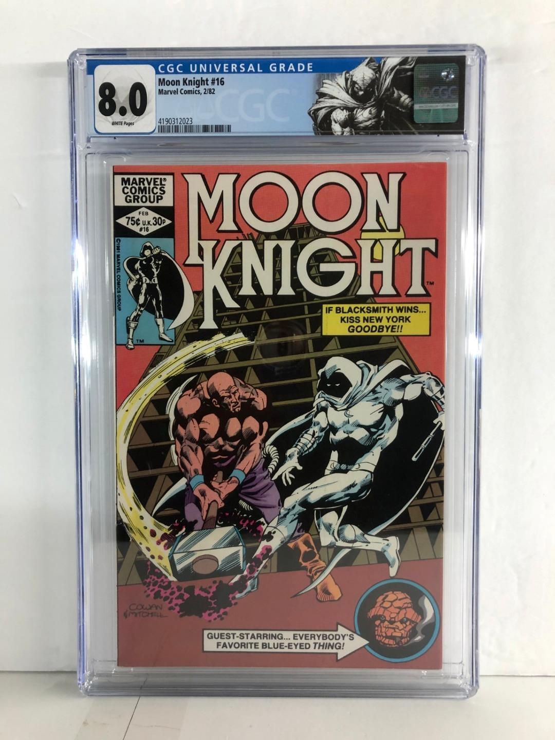 Moon Knight 16 - Moon Knight vs Blacksmith 1982 - Custom Label - CGC Graded 8.0