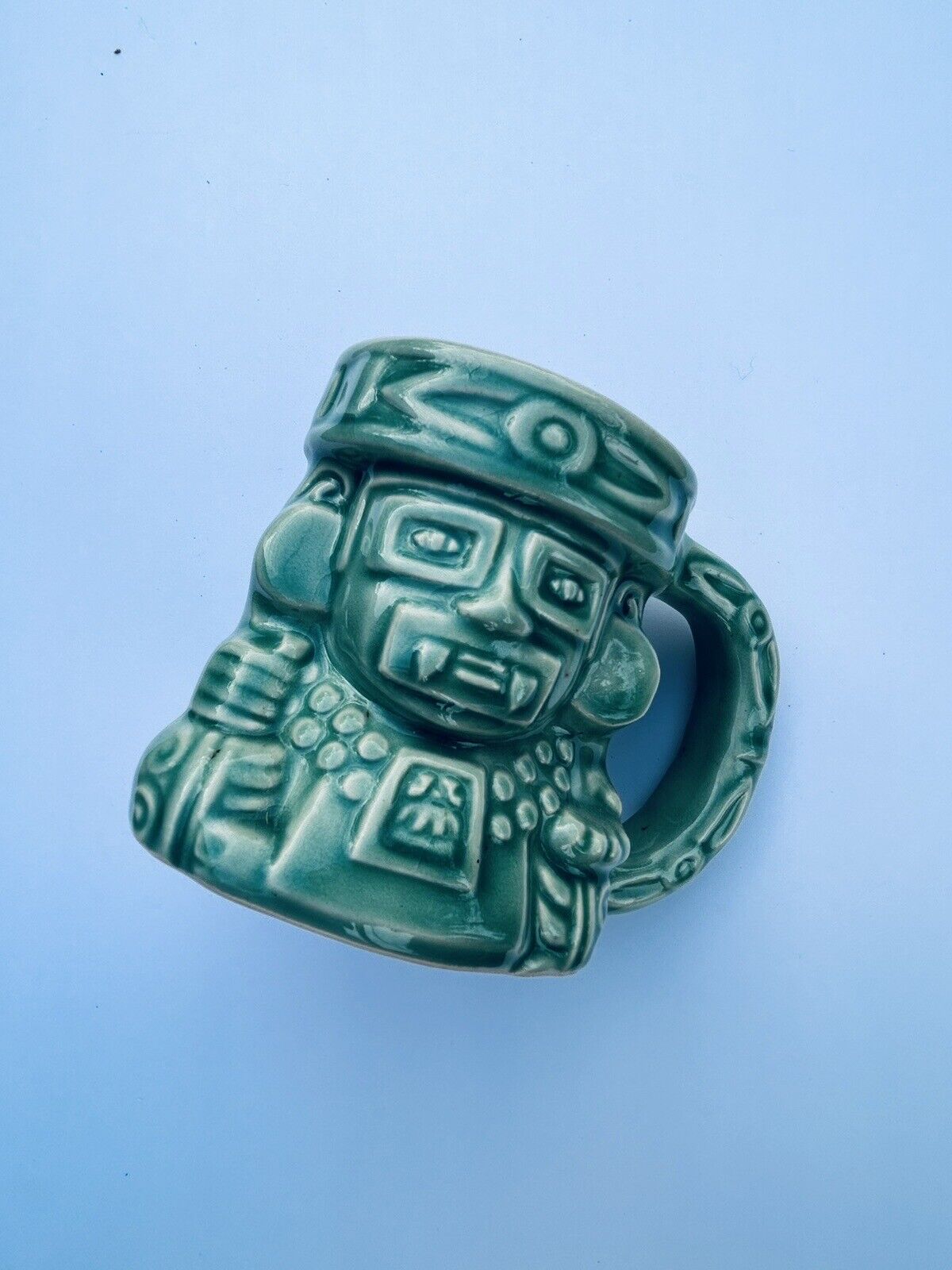 Vintage Tiki Style Mexican Mug, Maya Ceramic , Padilla Mexico - Cancun