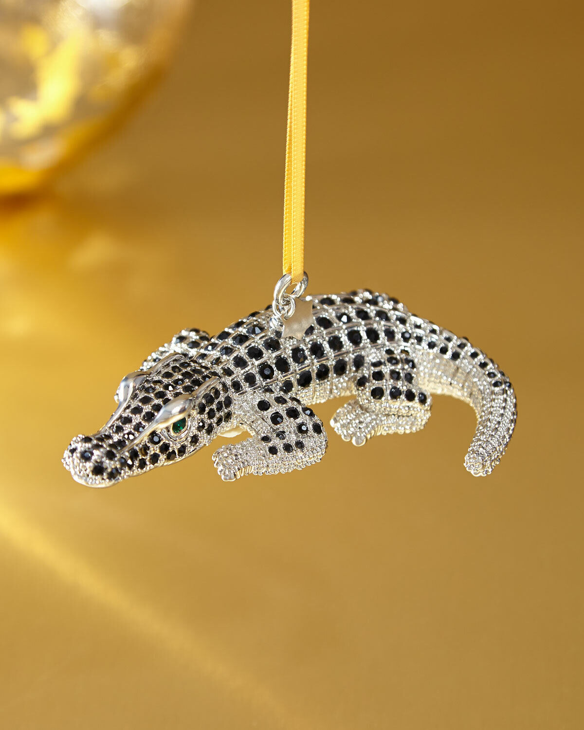 L\'Objet Ornament Crocodile Alligator Silver Hanging Ribbon L\'Object NIB