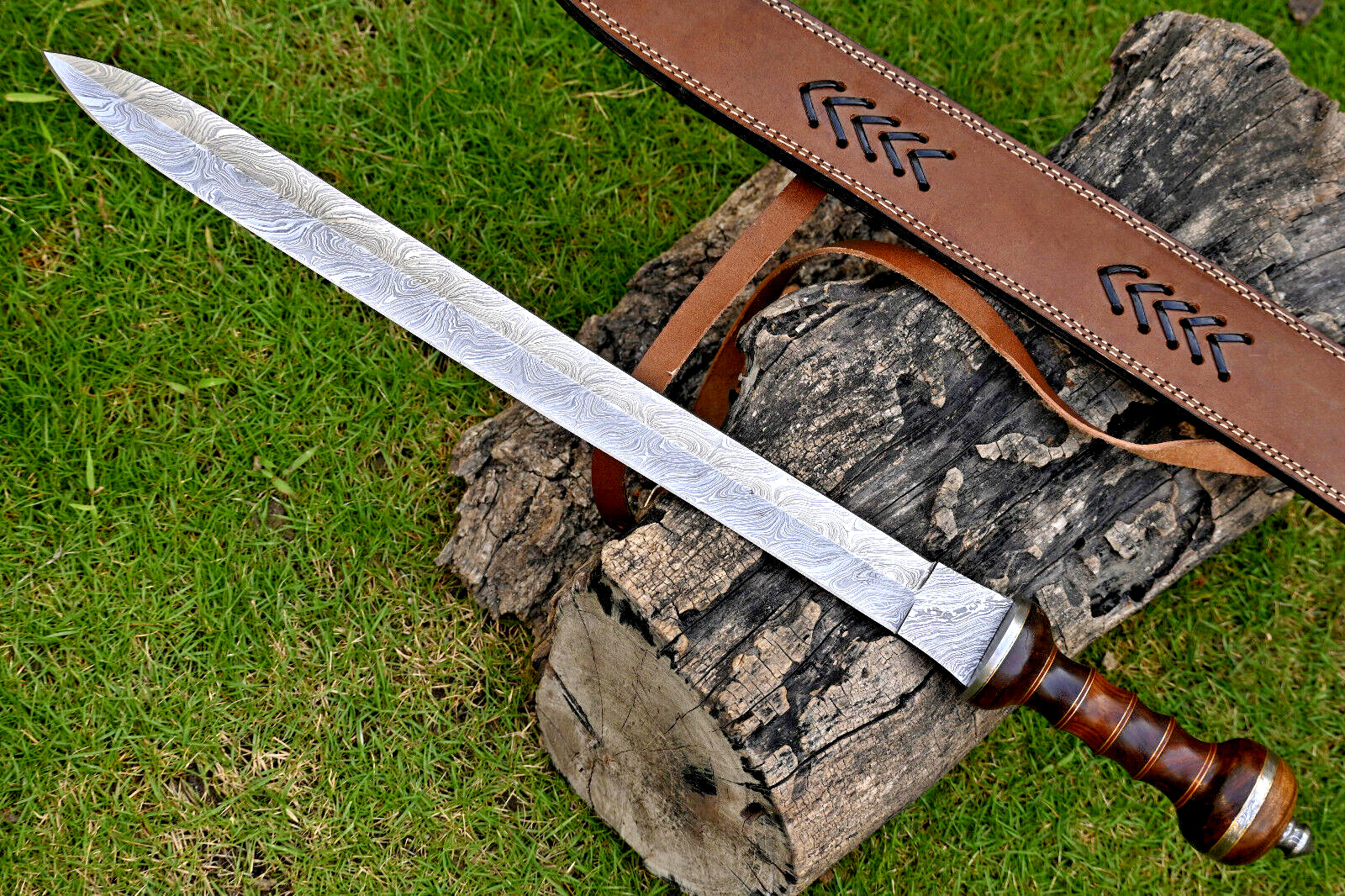 Roman Gladius Warrior Custom Made Damascus Sword -Hand Forge Damascus Steel SS25