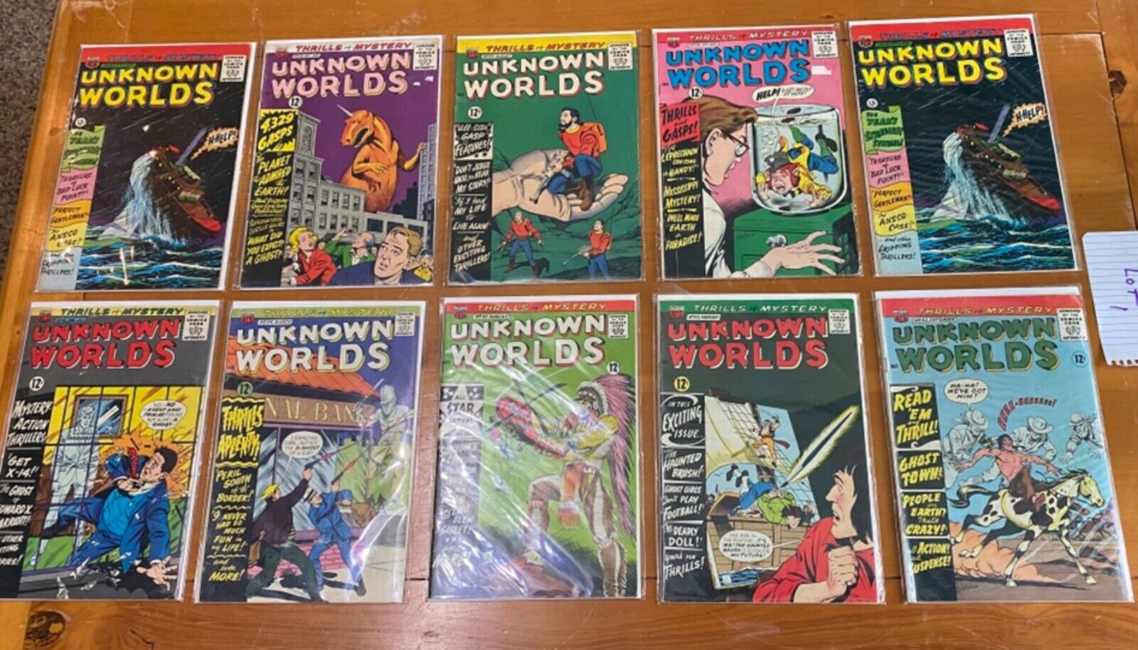 Lot of 10 (LOT A) Nice 1960s UNKNOWN WORLDS (ACG) Mid To High Grade Comics RARE