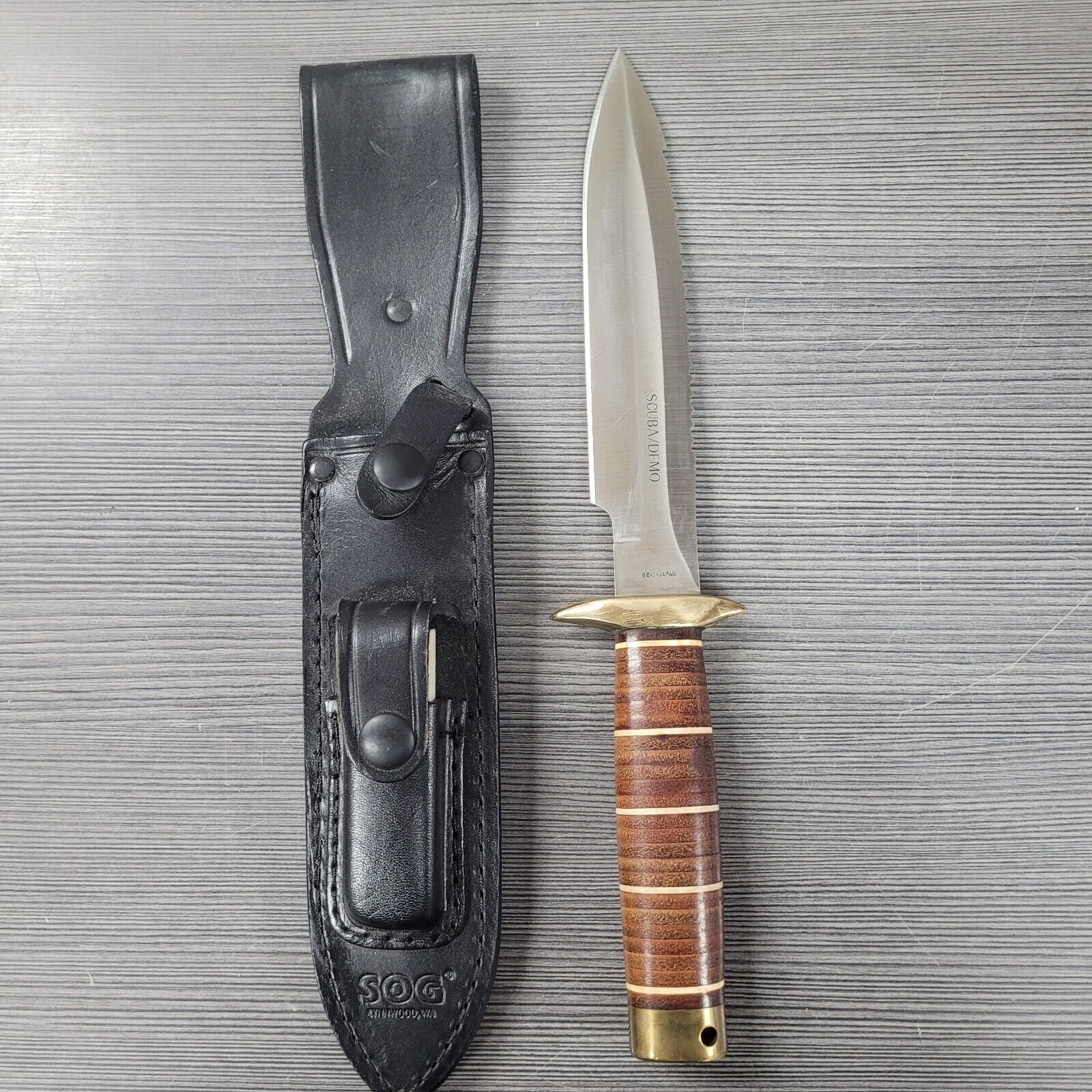 SOG Specialty Knives Seki Japan RARE SSD89-SCUBA/DEMO fixed blade knife RARE