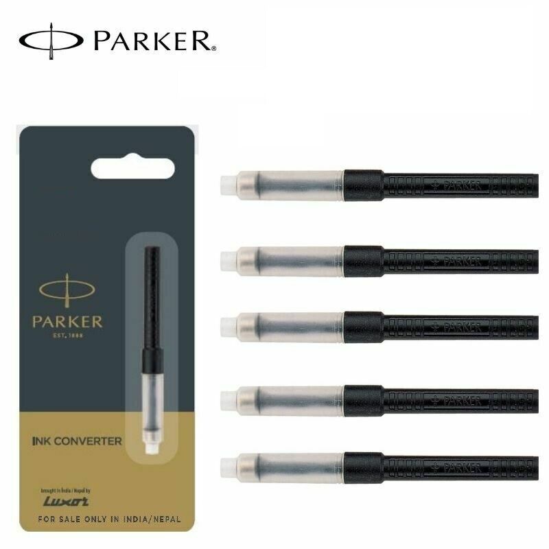 5 X Parker Fountain Pen Ink Converter Slide or Push Piston Fill Ink Cartridge