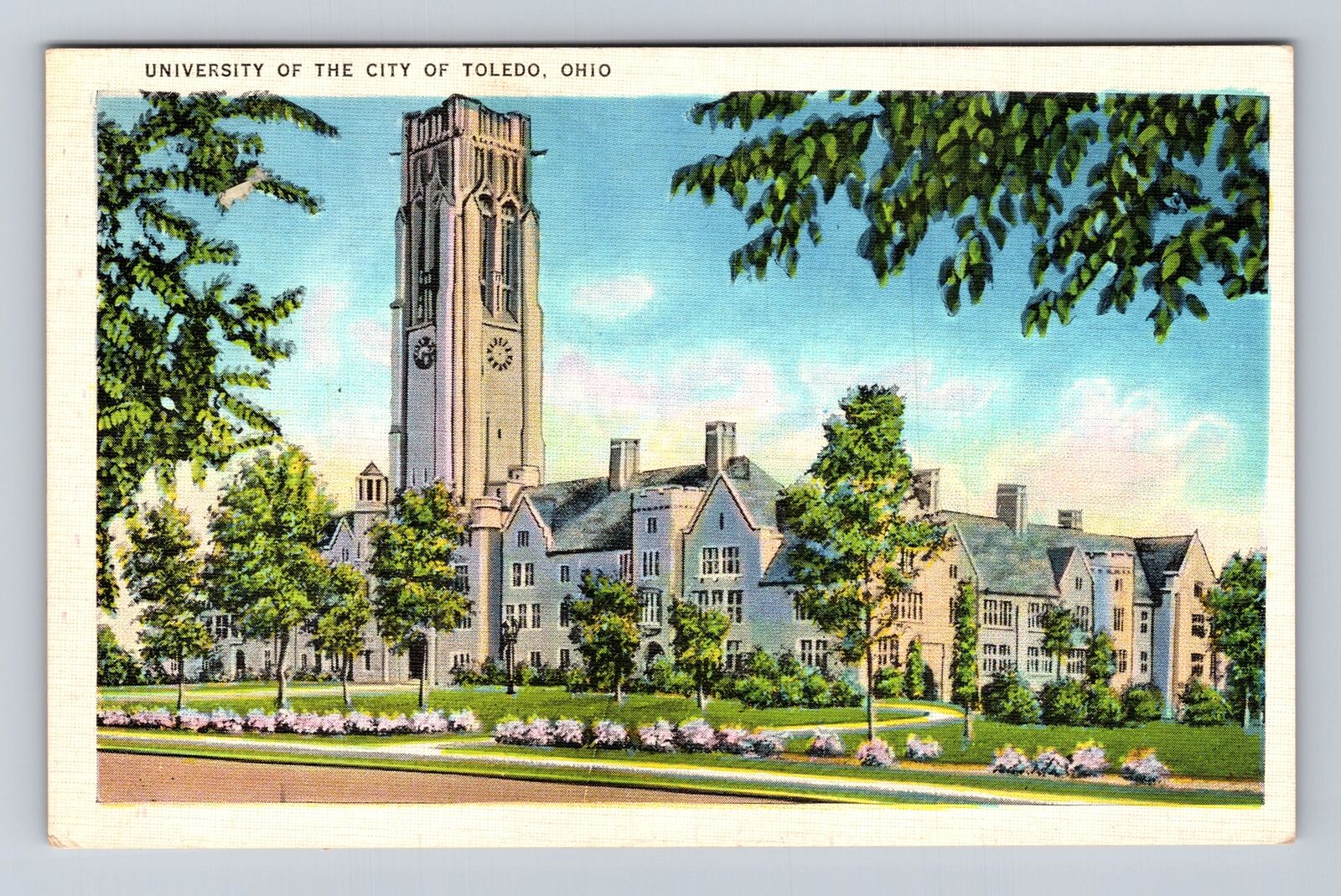 Toledo OH-Ohio, University of City of Toledo, Antique Vintage Souvenir Postcard