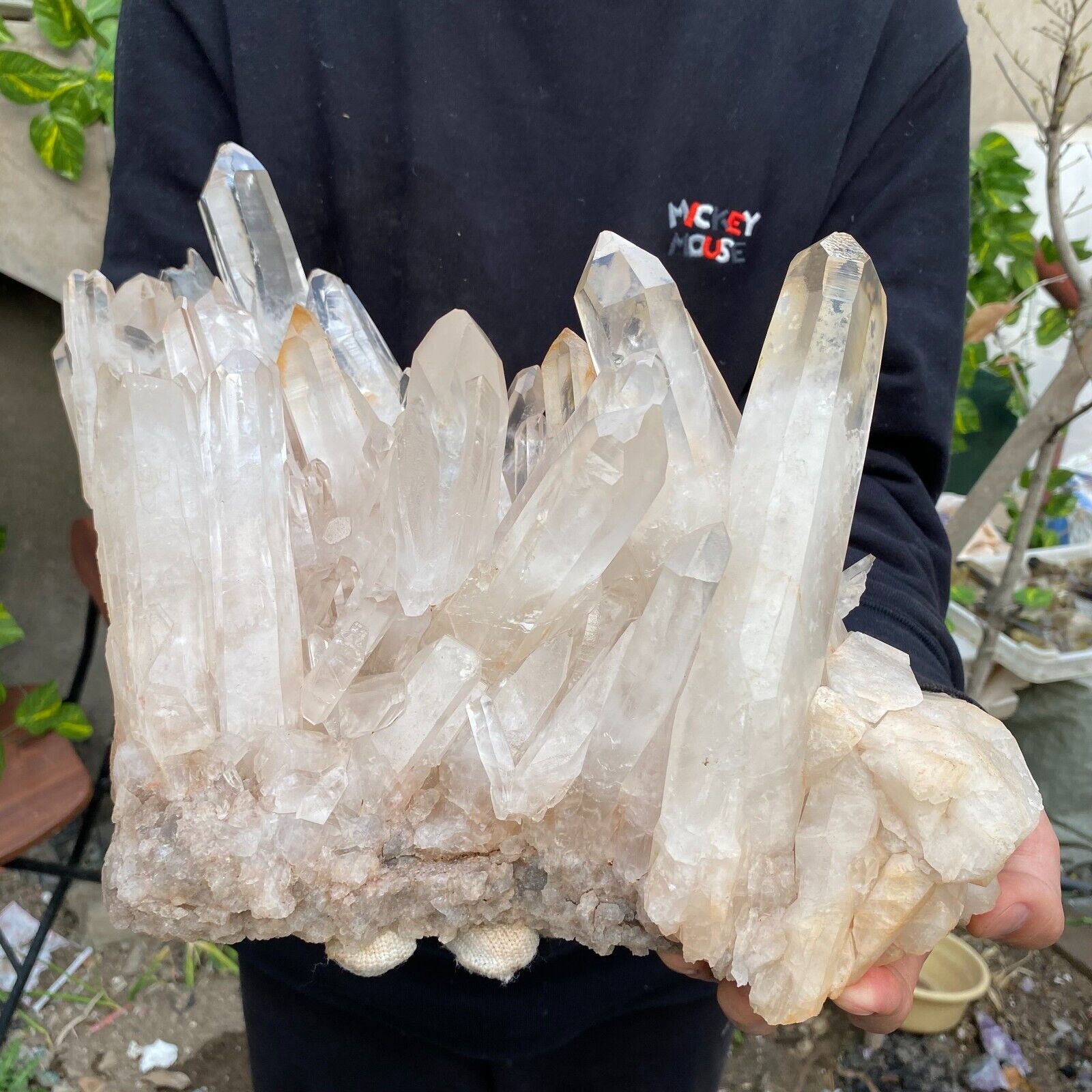 22LB Natural Clear White Quartz Crystal Cluster Rough Specimen Healing Stone
