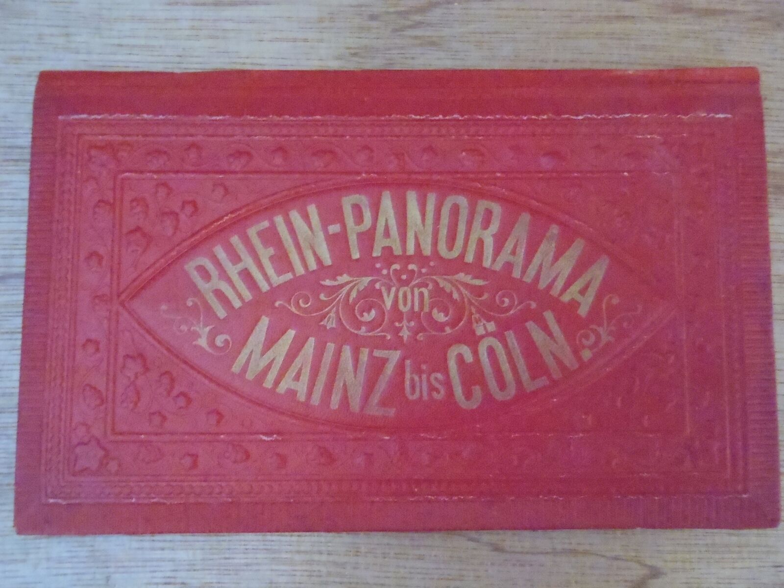 RHEIN-PANORAMA von Mains bis Coln - 1890s 2 meter Rhine Valley Foldout Duocolor