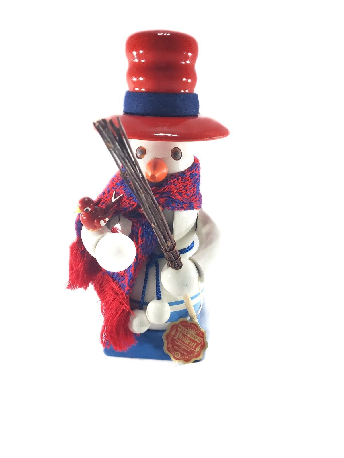 STEINBACH Nutcracker Snowman Pralent Handmade in Germany  Wooden W/ Scarf
