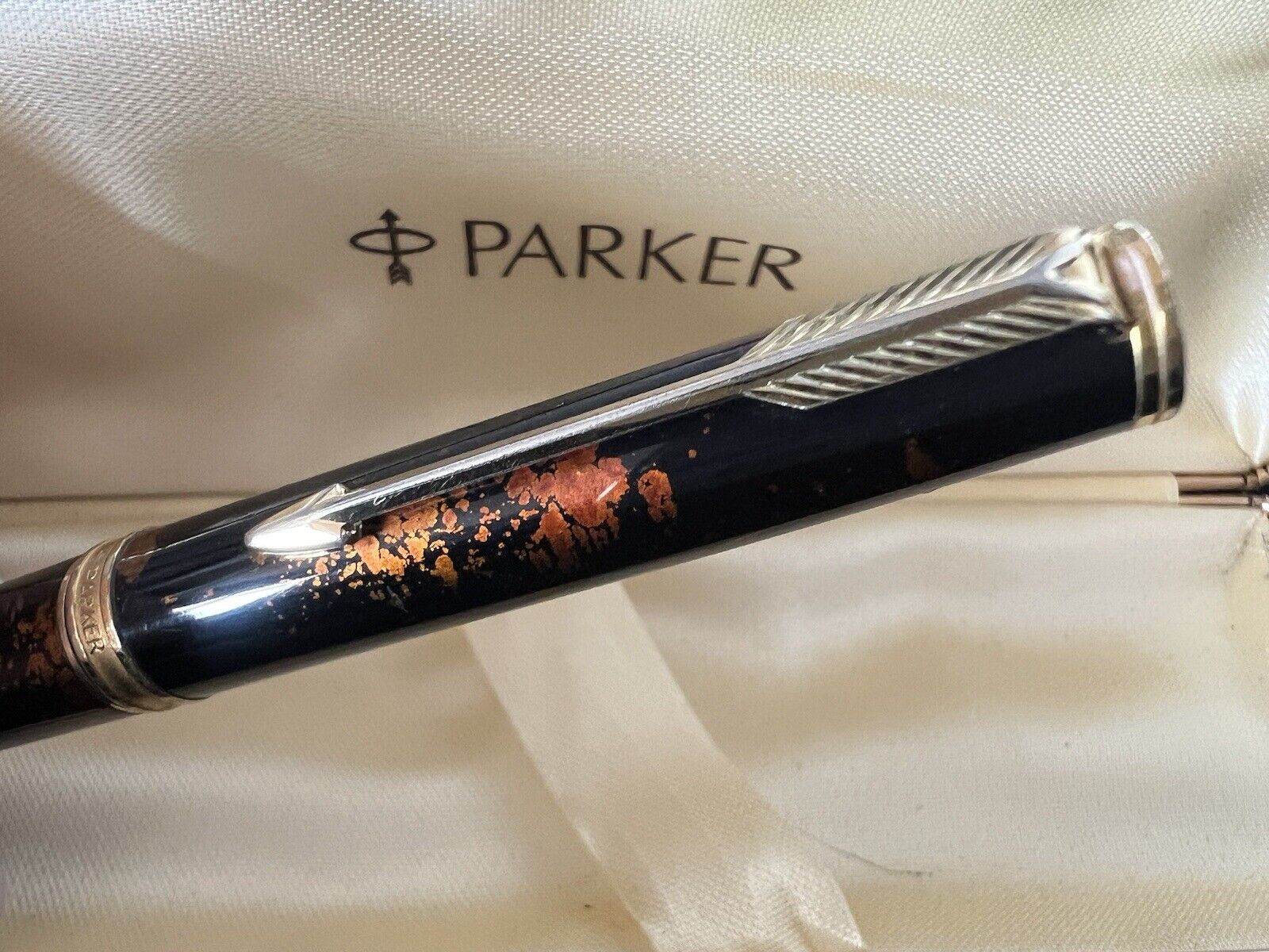 Parker Pen Sphere Roller Lacquer Premier Luxury 75 Marbled Foil Gold