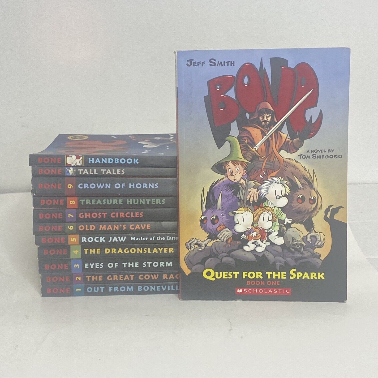 Bone by Jeff Smith Books 1-9, Tall Tales, Handbook, & Quest For The Spark #1 PB