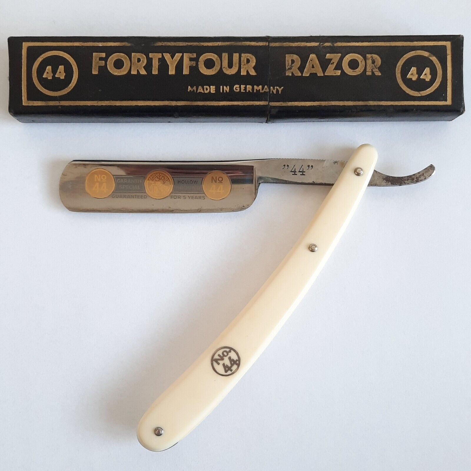 Rare Straight Razor FORTYFOUR FORTY FOUR 44 With Case Shaving Made in Germany