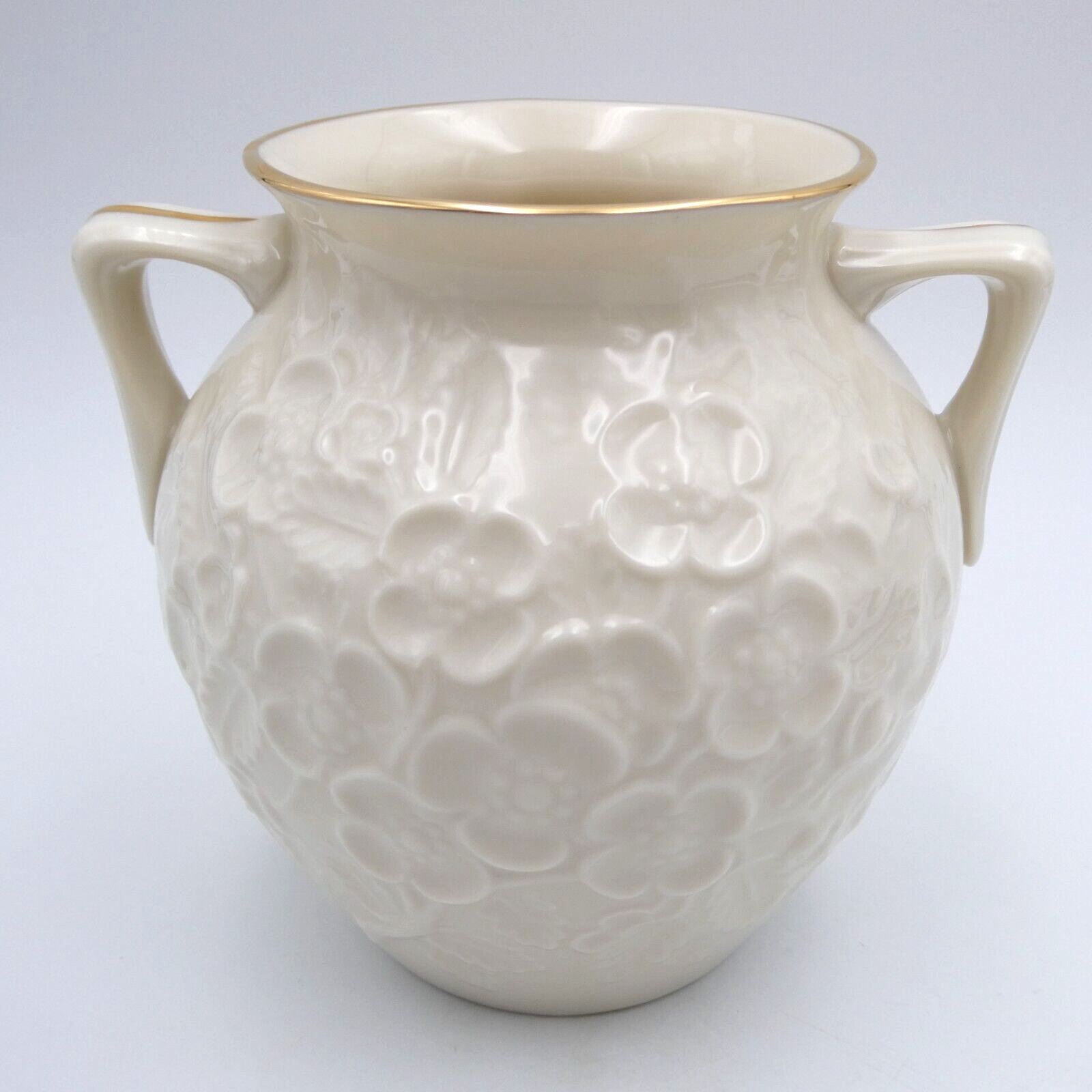 Lenox Pastoral Collection Urn Vase 5 inch Embossed Flowers Blossoms USA VTG