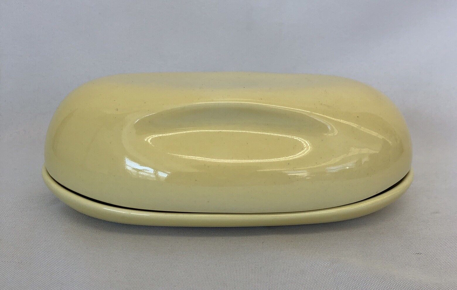 Vintage Iroquois Casual Russel Wright Butter Dish & Cover Lemon Yellow Excellent