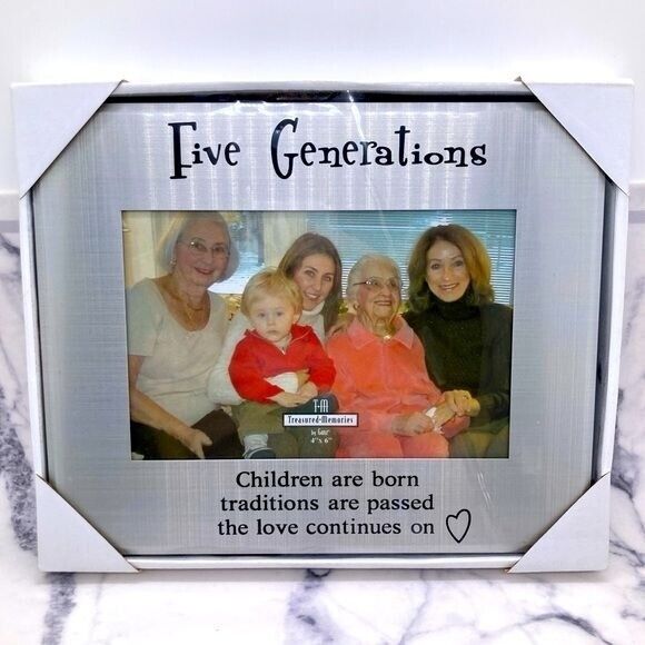 “Five Generations” by Treasure Memories Ganz SilverTone Frame for 4”x6” Photo