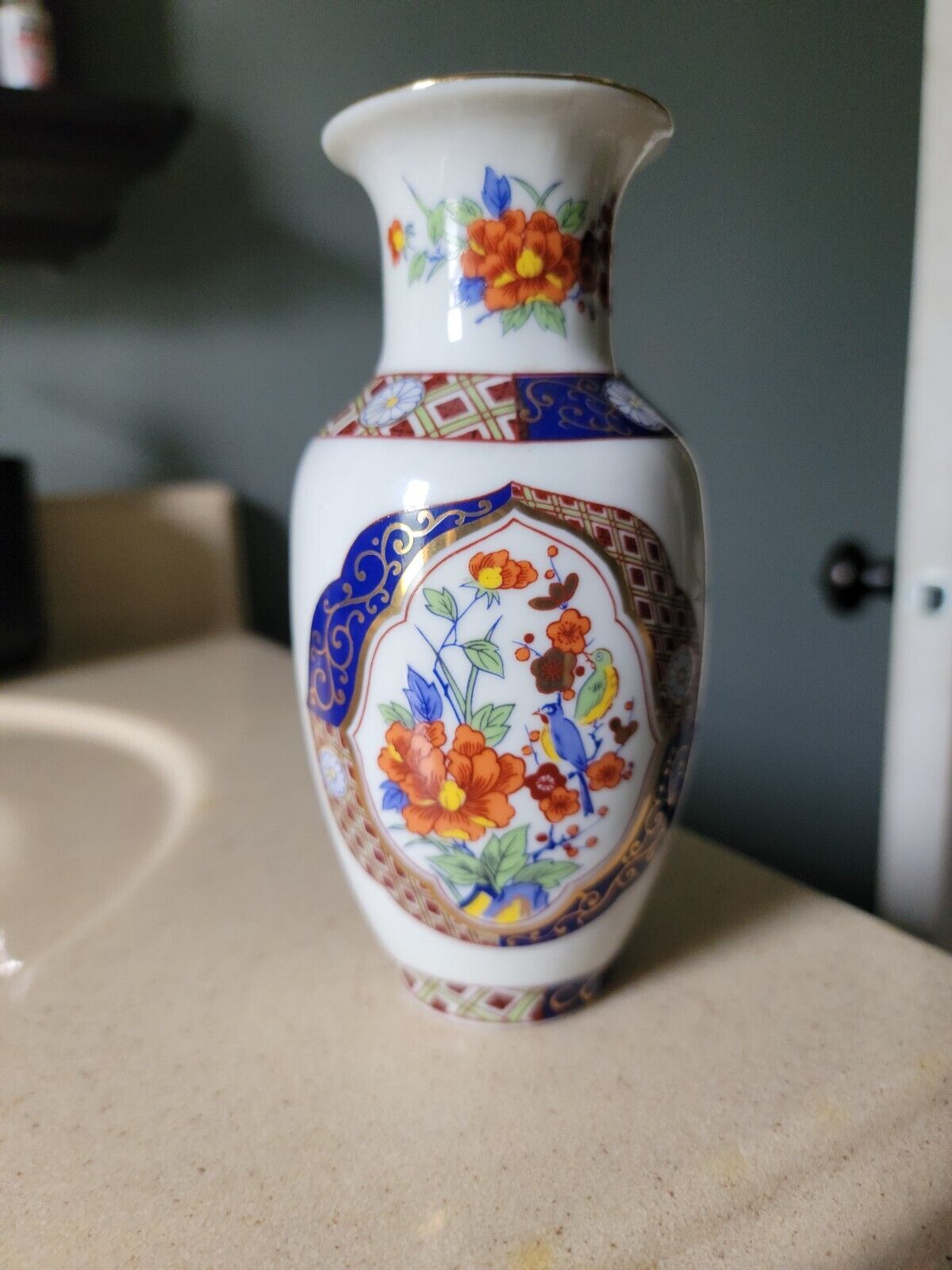 Vintage Antique Japanese Imari Ballaster Vase 6\